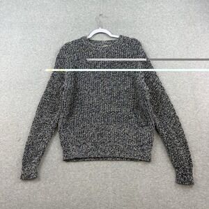 Wallace & Barnes Sweater Mens L Blue Crewneck Pullover Knit Chunky J Crew Heavy